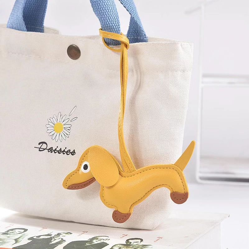 PU Leather Dachshund Dog Keychains V2